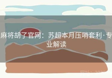 麻将胡了官网：苏超本月压哨套利·专业解读